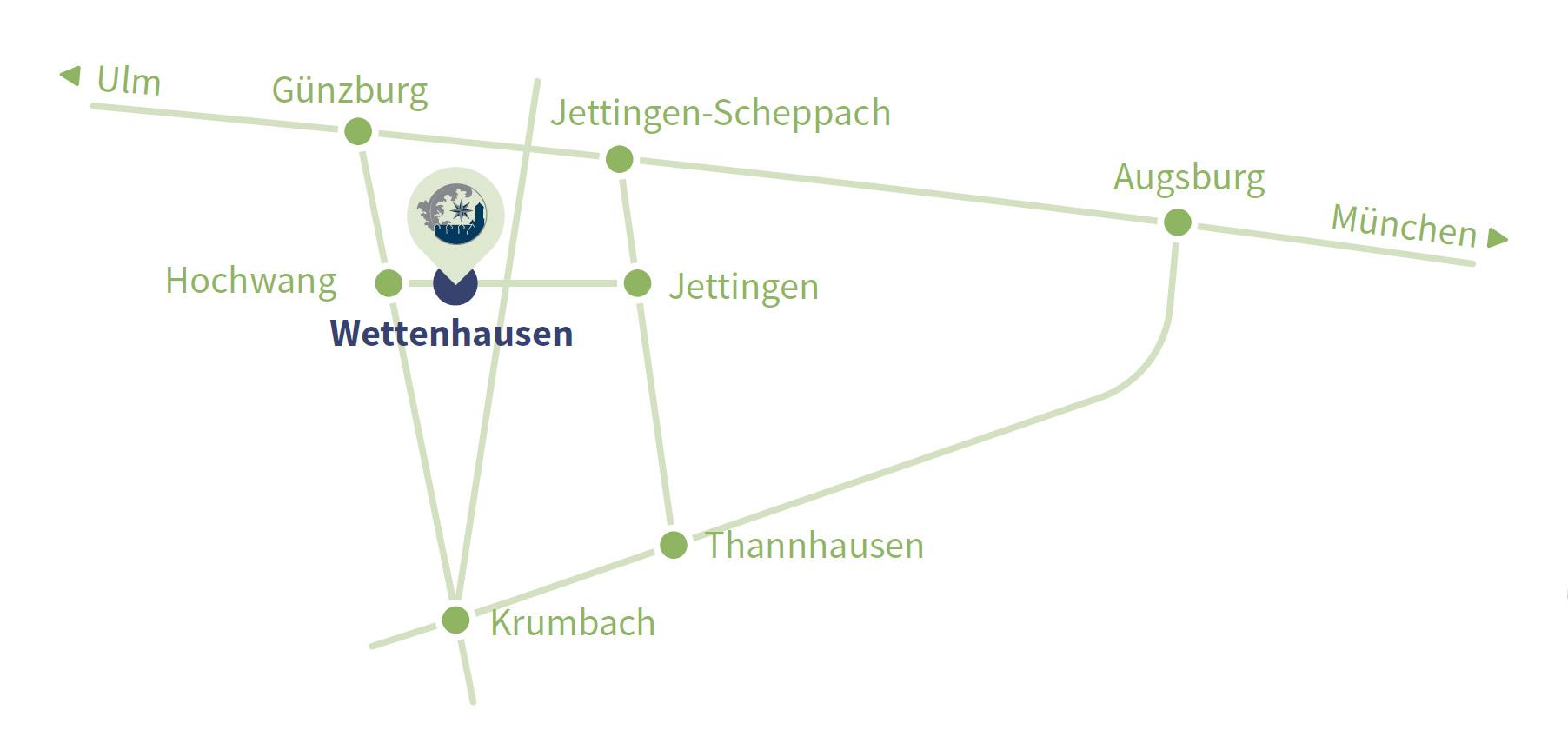 Anfahrtsskizze_Wettenhausen Anfahrtsskizze zum Kloster Wettenhausen